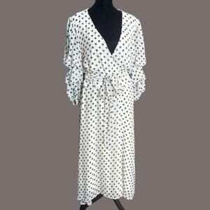 Gabby Skye Navy & White Polka Dot Dress